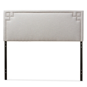 Baxton Studio Geneva Modern and Contemporary Greyish Beige Fabric Upholstered Full Size Headboard